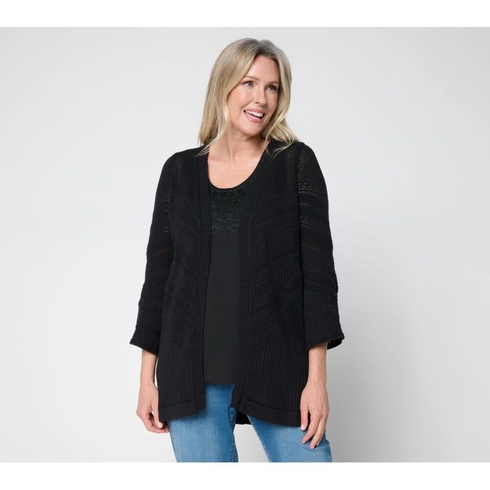 Ree by The Pioneer Woman Women's Top Sweater Sz S Make Your Black A723981